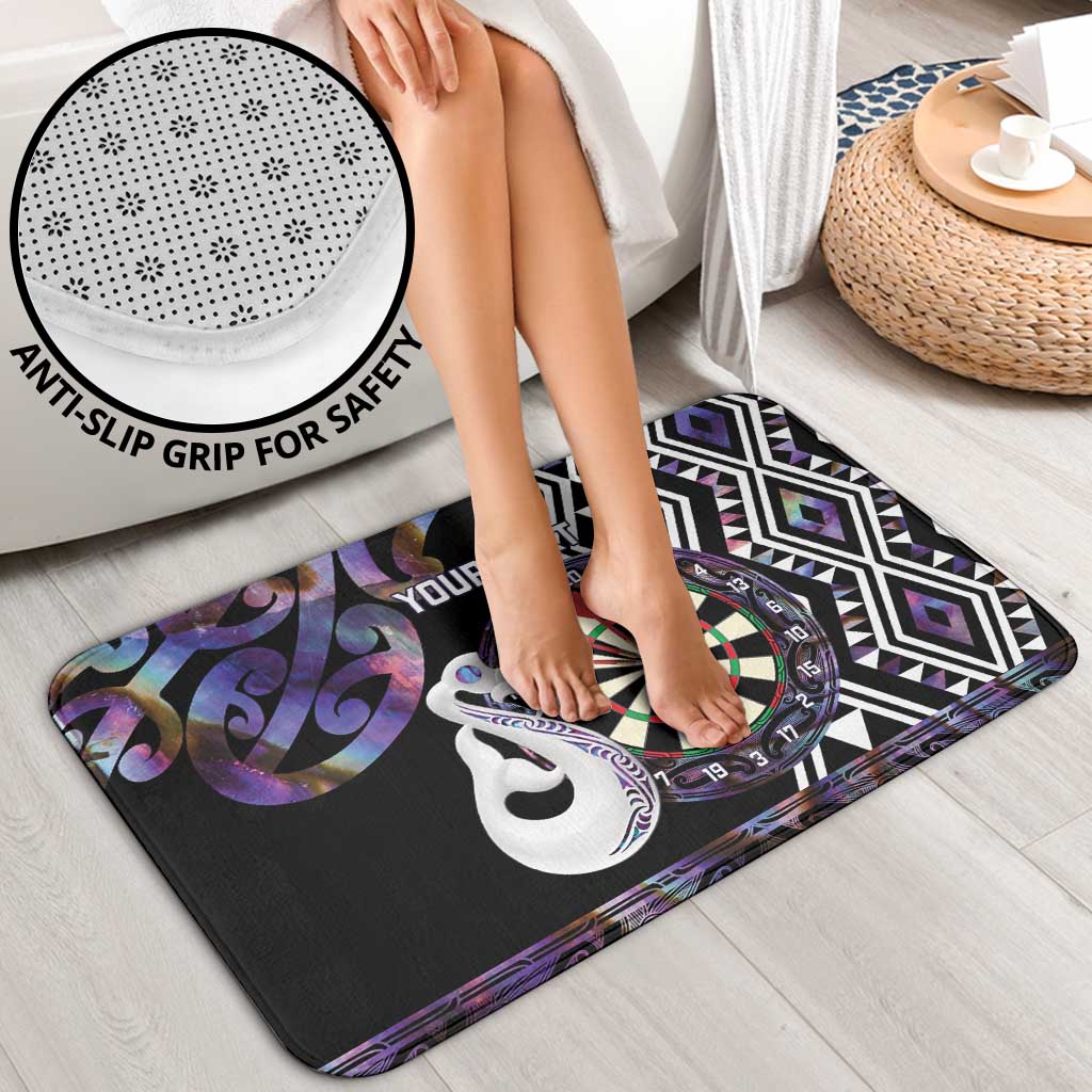 Personalised New Zealand Darts Bathroom Set Ngutukaka Manaia Taniko Luxury Purple - Aussie Hoodie