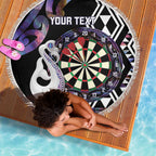 Personalised New Zealand Darts Beach Blanket Ngutukaka Manaia Taniko Luxury Purple - Aussie Hoodie