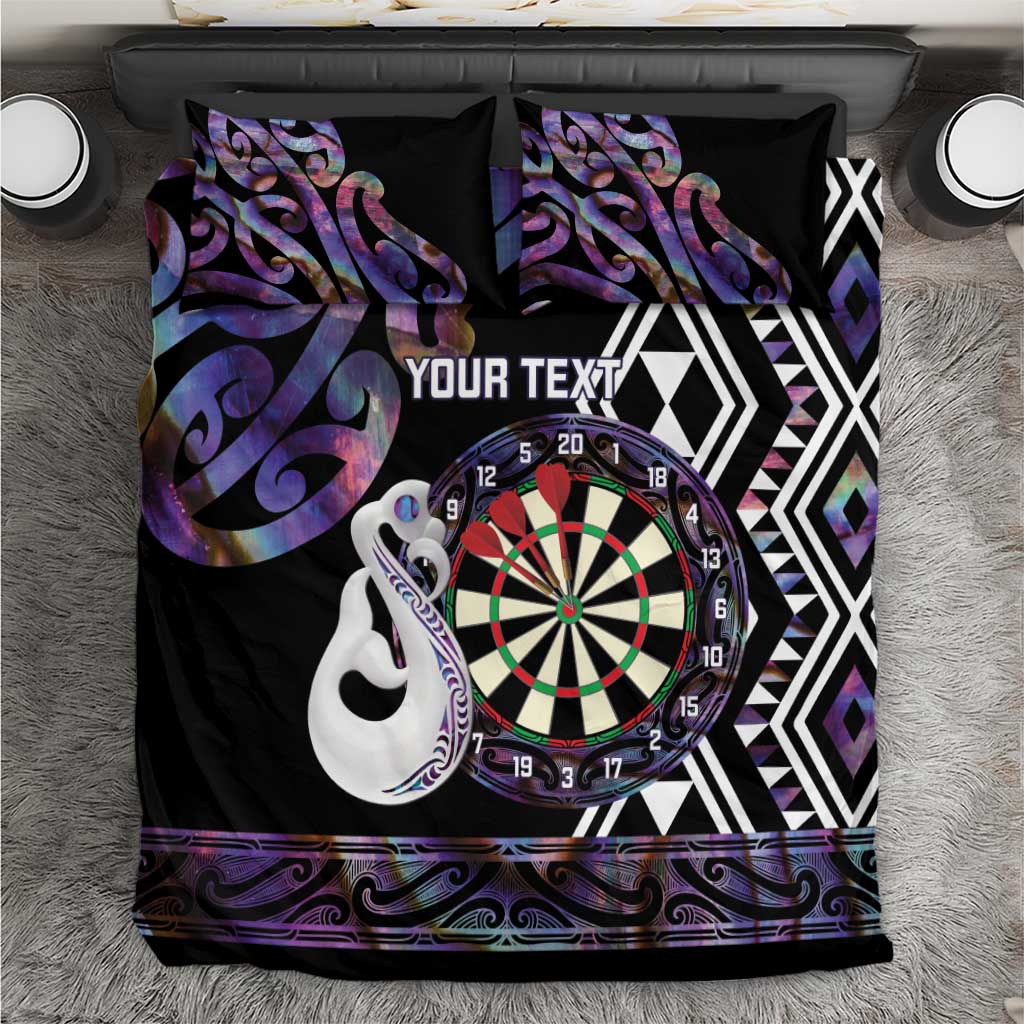 Personalised New Zealand Darts Bedding Set Ngutukaka Manaia Taniko Luxury Purple - Aussie Hoodie