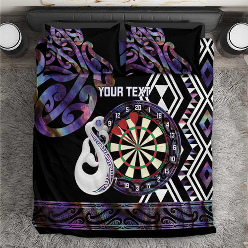 Personalised New Zealand Darts Bedding Set Ngutukaka Manaia Taniko Luxury Purple - Aussie Hoodie