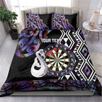 Personalised New Zealand Darts Bedding Set Ngutukaka Manaia Taniko Luxury Purple - Aussie Hoodie
