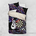Personalised New Zealand Darts Bedding Set Ngutukaka Manaia Taniko Luxury Purple - Aussie Hoodie