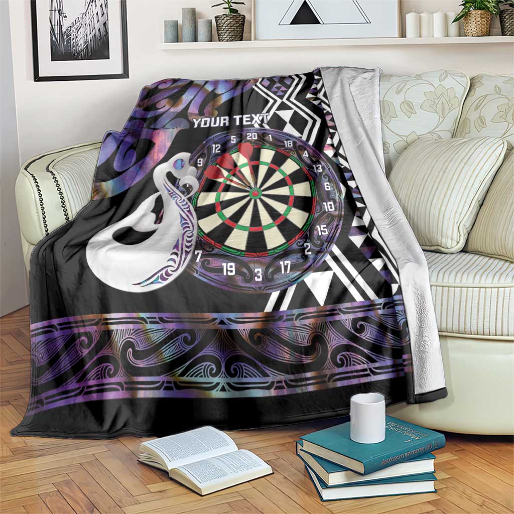 Personalised New Zealand Darts Blanket Ngutukaka Manaia Taniko Luxury Purple - Aussie Hoodie