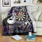 Personalised New Zealand Darts Blanket Ngutukaka Manaia Taniko Luxury Purple - Aussie Hoodie