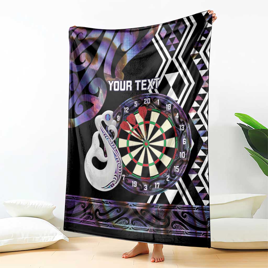 Personalised New Zealand Darts Blanket Ngutukaka Manaia Taniko Luxury Purple - Aussie Hoodie