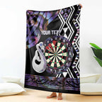 Personalised New Zealand Darts Blanket Ngutukaka Manaia Taniko Luxury Purple - Aussie Hoodie