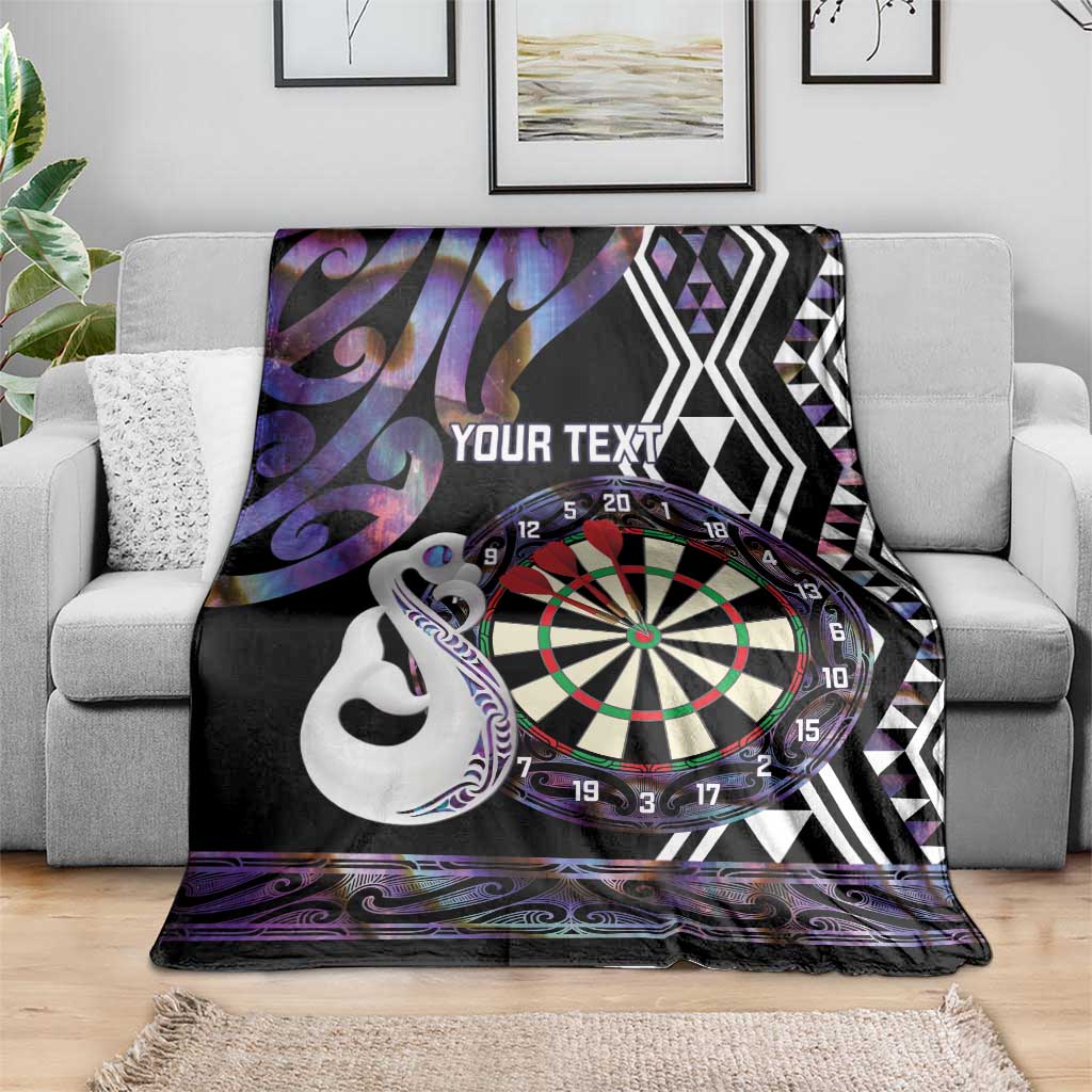 Personalised New Zealand Darts Blanket Ngutukaka Manaia Taniko Luxury Purple - Aussie Hoodie