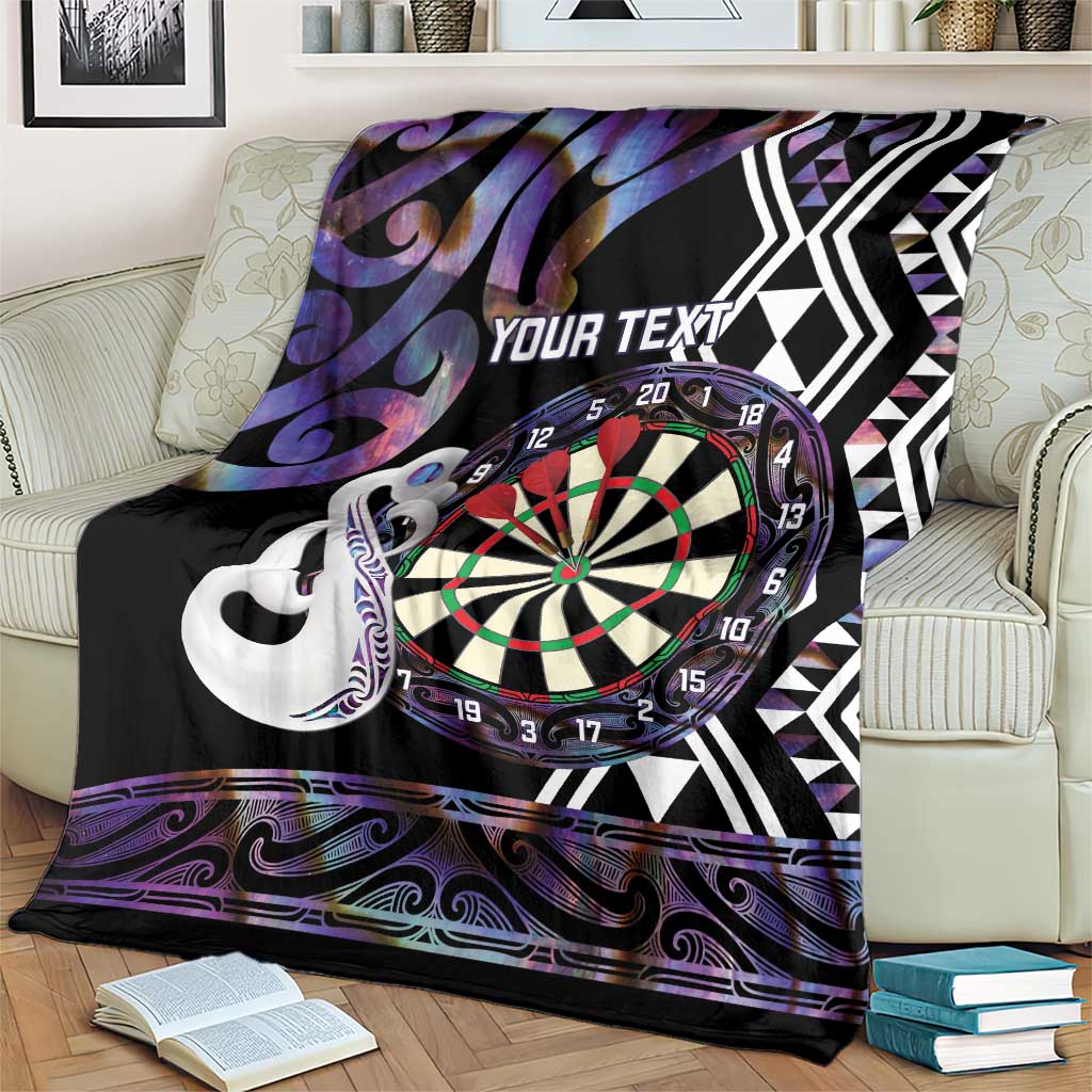 Personalised New Zealand Darts Blanket Ngutukaka Manaia Taniko Luxury Purple - Aussie Hoodie