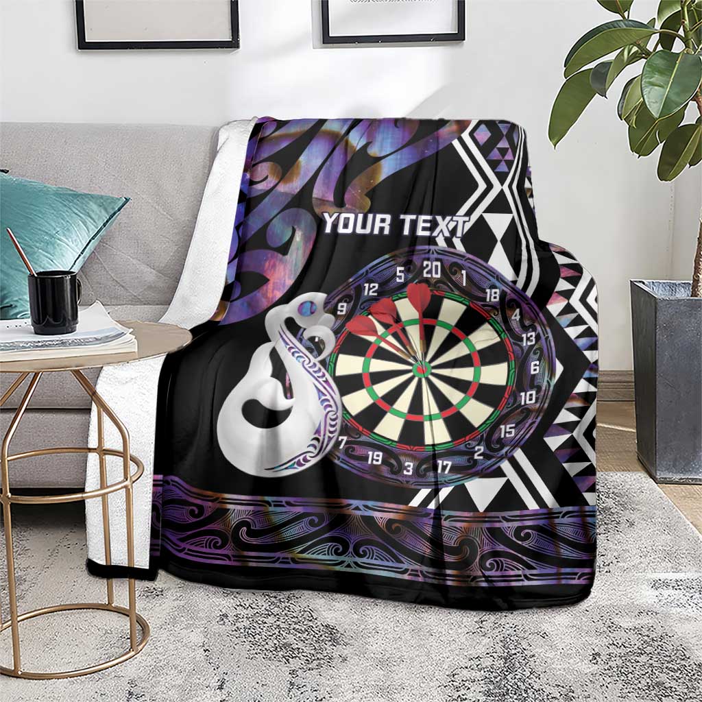 Personalised New Zealand Darts Blanket Ngutukaka Manaia Taniko Luxury Purple - Aussie Hoodie