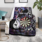 Personalised New Zealand Darts Blanket Ngutukaka Manaia Taniko Luxury Purple - Aussie Hoodie