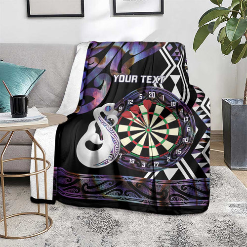 Personalised New Zealand Darts Blanket Ngutukaka Manaia Taniko Luxury Purple - Aussie Hoodie