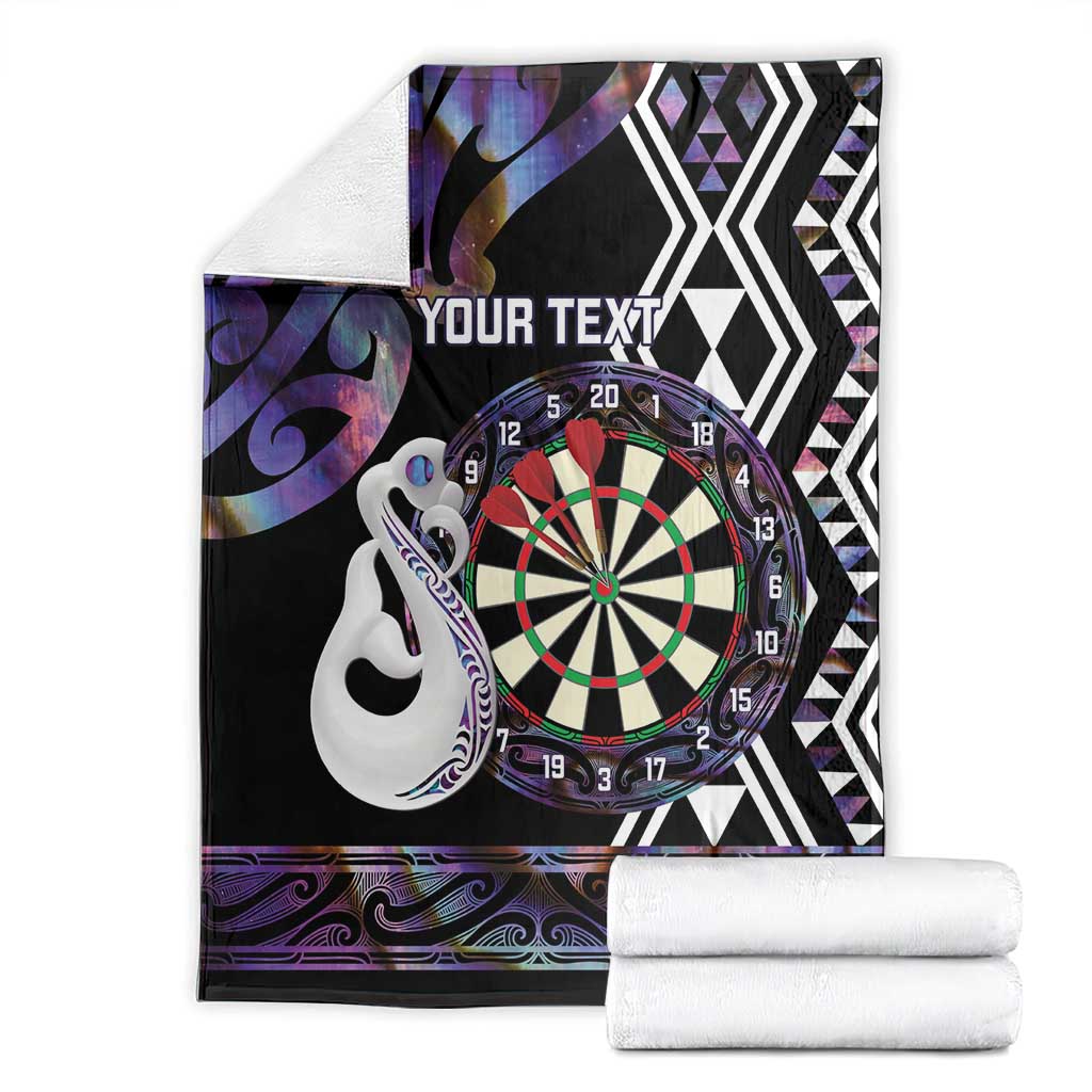 Personalised New Zealand Darts Blanket Ngutukaka Manaia Taniko Luxury Purple - Aussie Hoodie