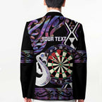 Personalised New Zealand Darts Blazer Ngutukaka Manaia Taniko Luxury Purple - Aussie Hoodie