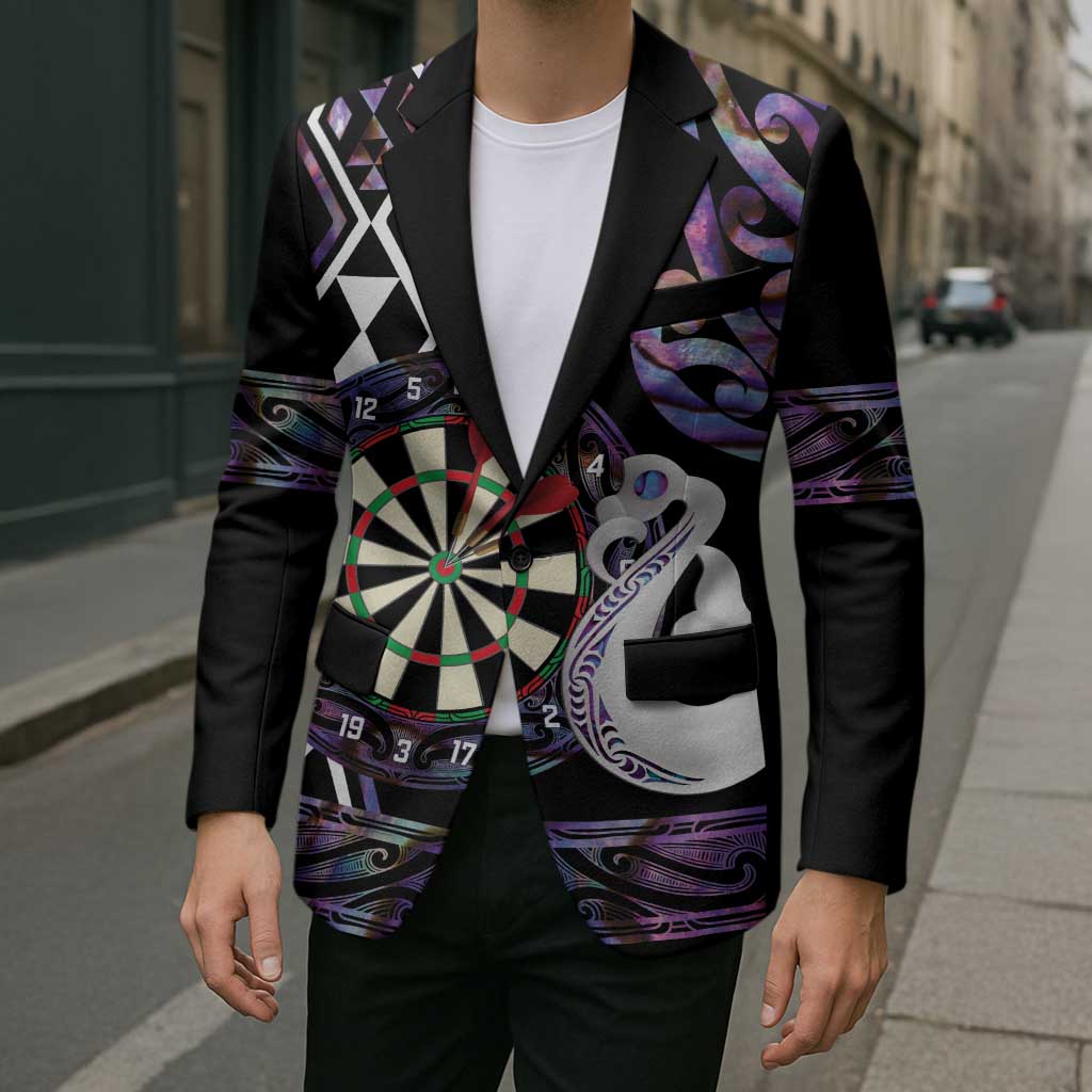 Personalised New Zealand Darts Blazer Ngutukaka Manaia Taniko Luxury Purple - Aussie Hoodie
