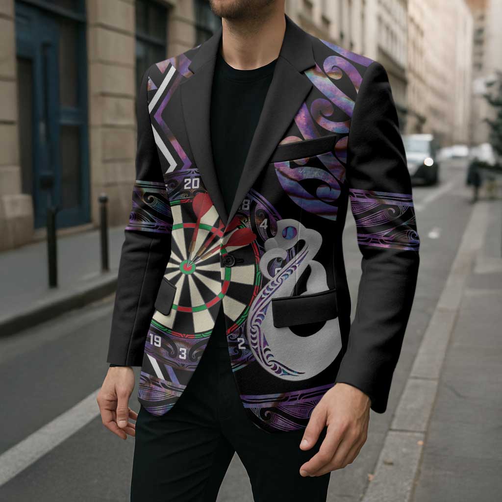 Personalised New Zealand Darts Blazer Ngutukaka Manaia Taniko Luxury Purple - Aussie Hoodie