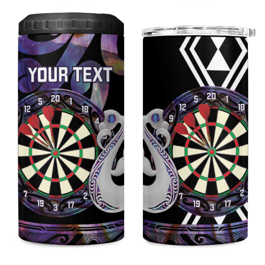 Personalised New Zealand Darts 4 in 1 Can Cooler Tumbler Ngutukaka Manaia Taniko Luxury Purple - Aussie Hoodie
