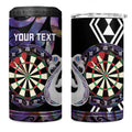 Personalised New Zealand Darts 4 in 1 Can Cooler Tumbler Ngutukaka Manaia Taniko Luxury Purple - Aussie Hoodie