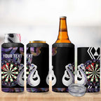 Personalised New Zealand Darts 4 in 1 Can Cooler Tumbler Ngutukaka Manaia Taniko Luxury Purple - Aussie Hoodie