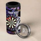 Personalised New Zealand Darts 4 in 1 Can Cooler Tumbler Ngutukaka Manaia Taniko Luxury Purple - Aussie Hoodie