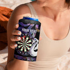 Personalised New Zealand Darts 4 in 1 Can Cooler Tumbler Ngutukaka Manaia Taniko Luxury Purple - Aussie Hoodie