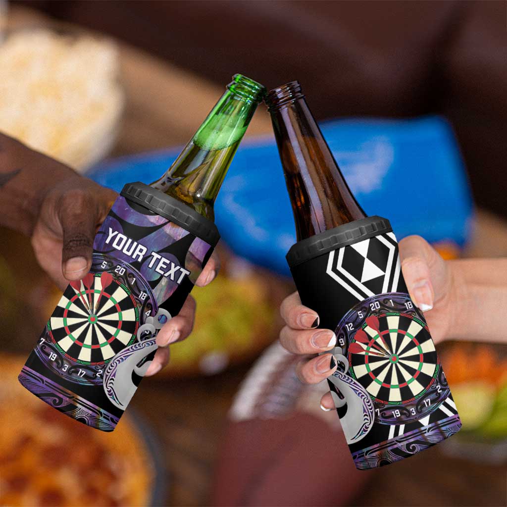 Personalised New Zealand Darts 4 in 1 Can Cooler Tumbler Ngutukaka Manaia Taniko Luxury Purple - Aussie Hoodie