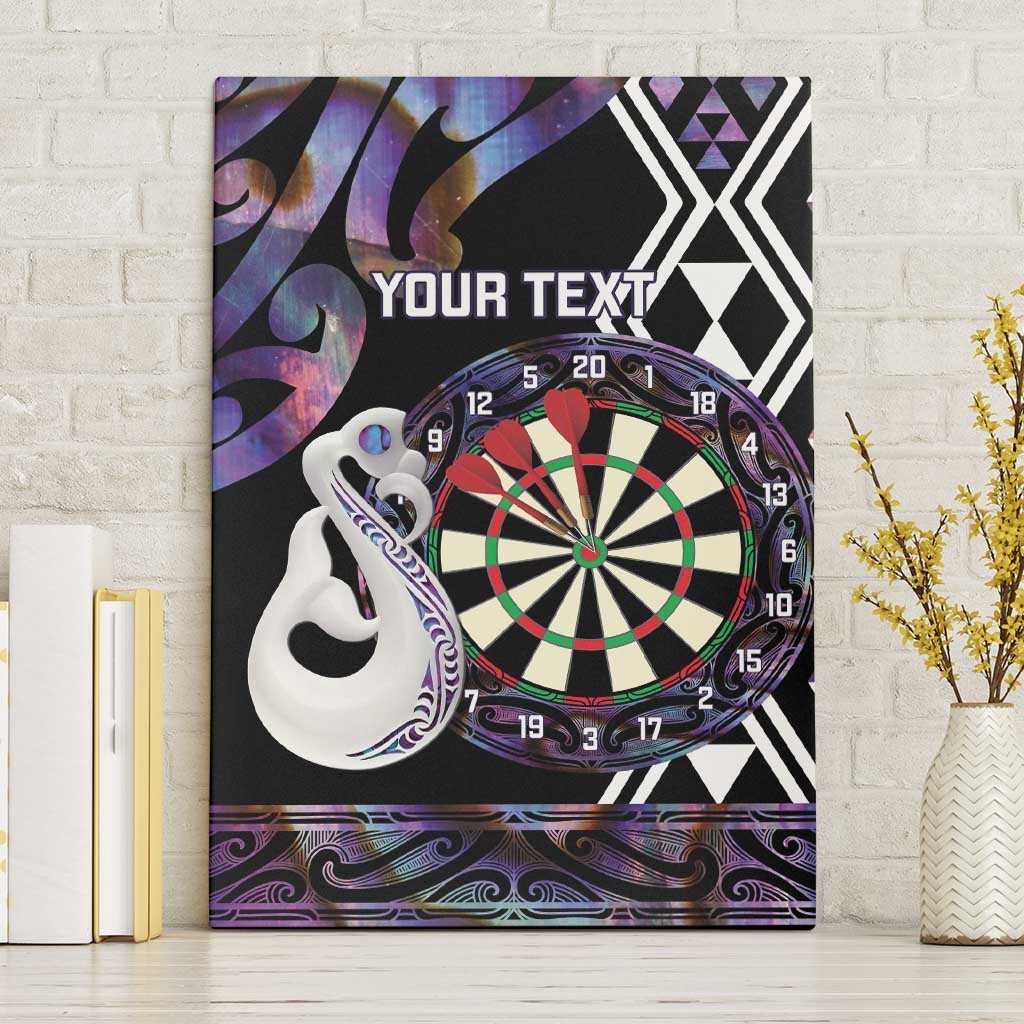 Personalised New Zealand Darts Canvas Wall Art Ngutukaka Manaia Taniko Luxury Purple - Aussie Hoodie
