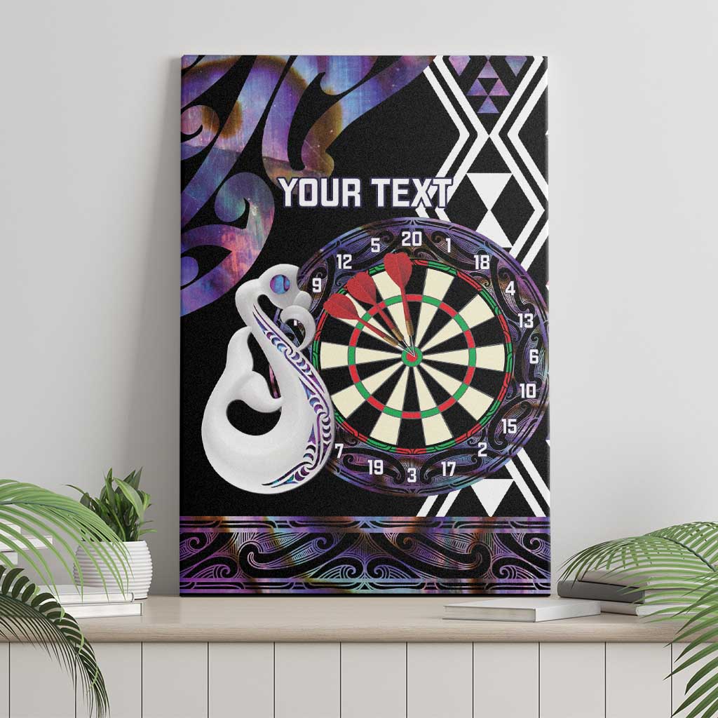 Personalised New Zealand Darts Canvas Wall Art Ngutukaka Manaia Taniko Luxury Purple - Aussie Hoodie
