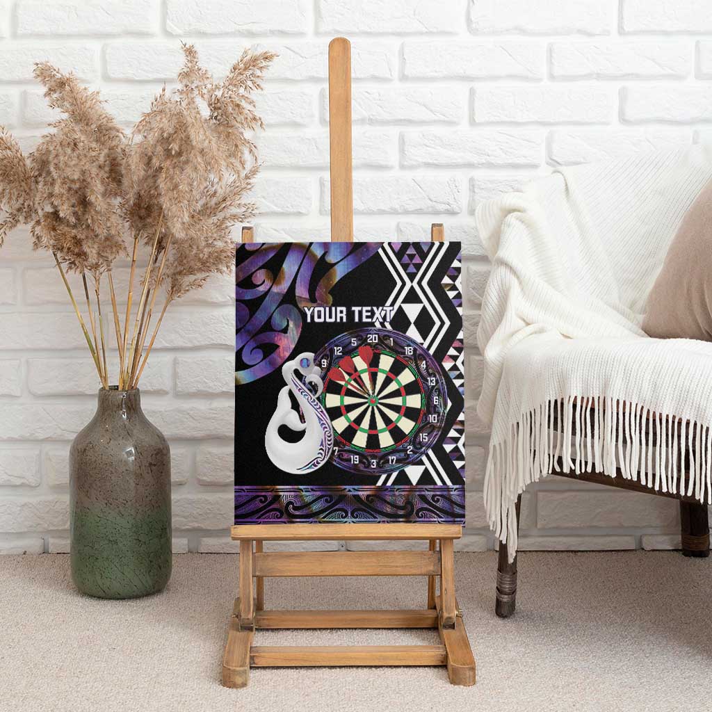 Personalised New Zealand Darts Canvas Wall Art Ngutukaka Manaia Taniko Luxury Purple - Aussie Hoodie