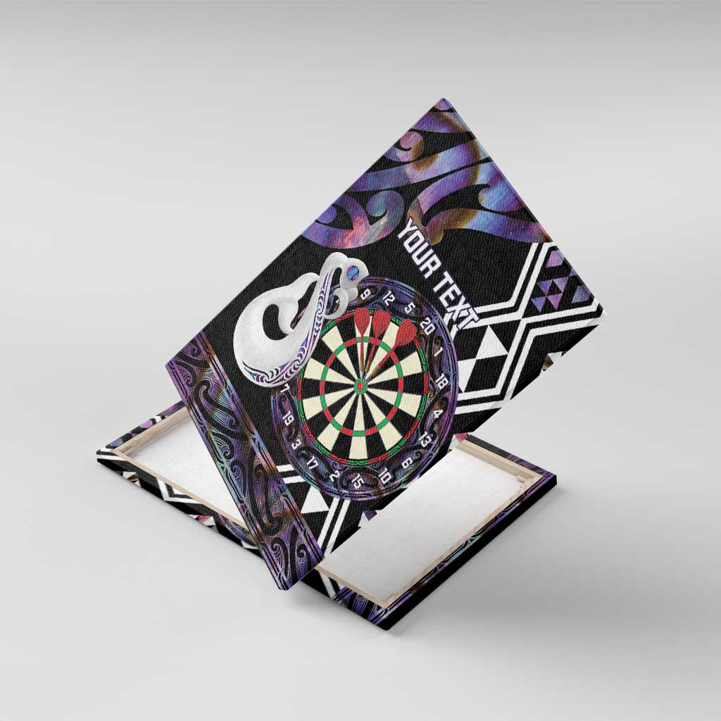 Personalised New Zealand Darts Canvas Wall Art Ngutukaka Manaia Taniko Luxury Purple - Aussie Hoodie
