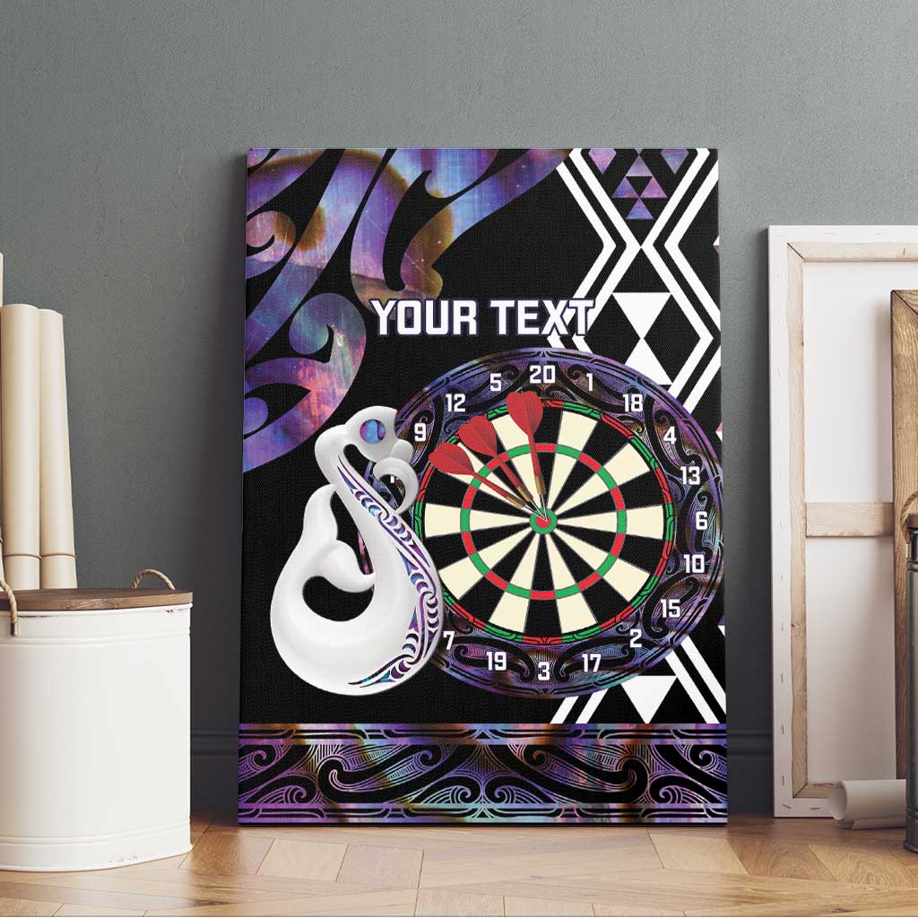 Personalised New Zealand Darts Canvas Wall Art Ngutukaka Manaia Taniko Luxury Purple - Aussie Hoodie