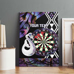 Personalised New Zealand Darts Canvas Wall Art Ngutukaka Manaia Taniko Luxury Purple - Aussie Hoodie