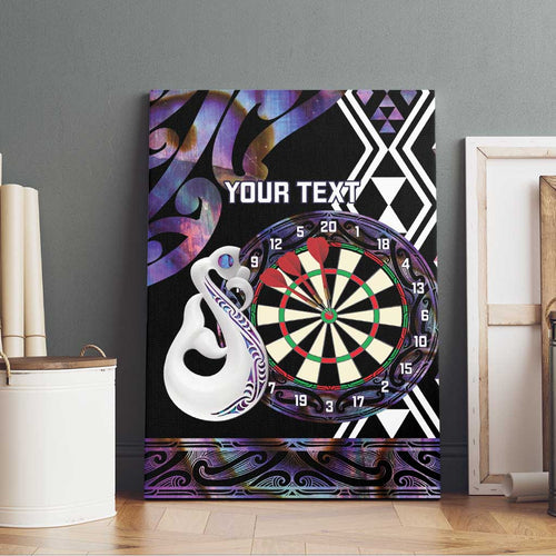 Personalised New Zealand Darts Canvas Wall Art Ngutukaka Manaia Taniko Luxury Purple - Aussie Hoodie