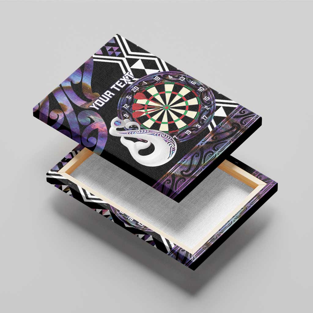 Personalised New Zealand Darts Canvas Wall Art Ngutukaka Manaia Taniko Luxury Purple - Aussie Hoodie