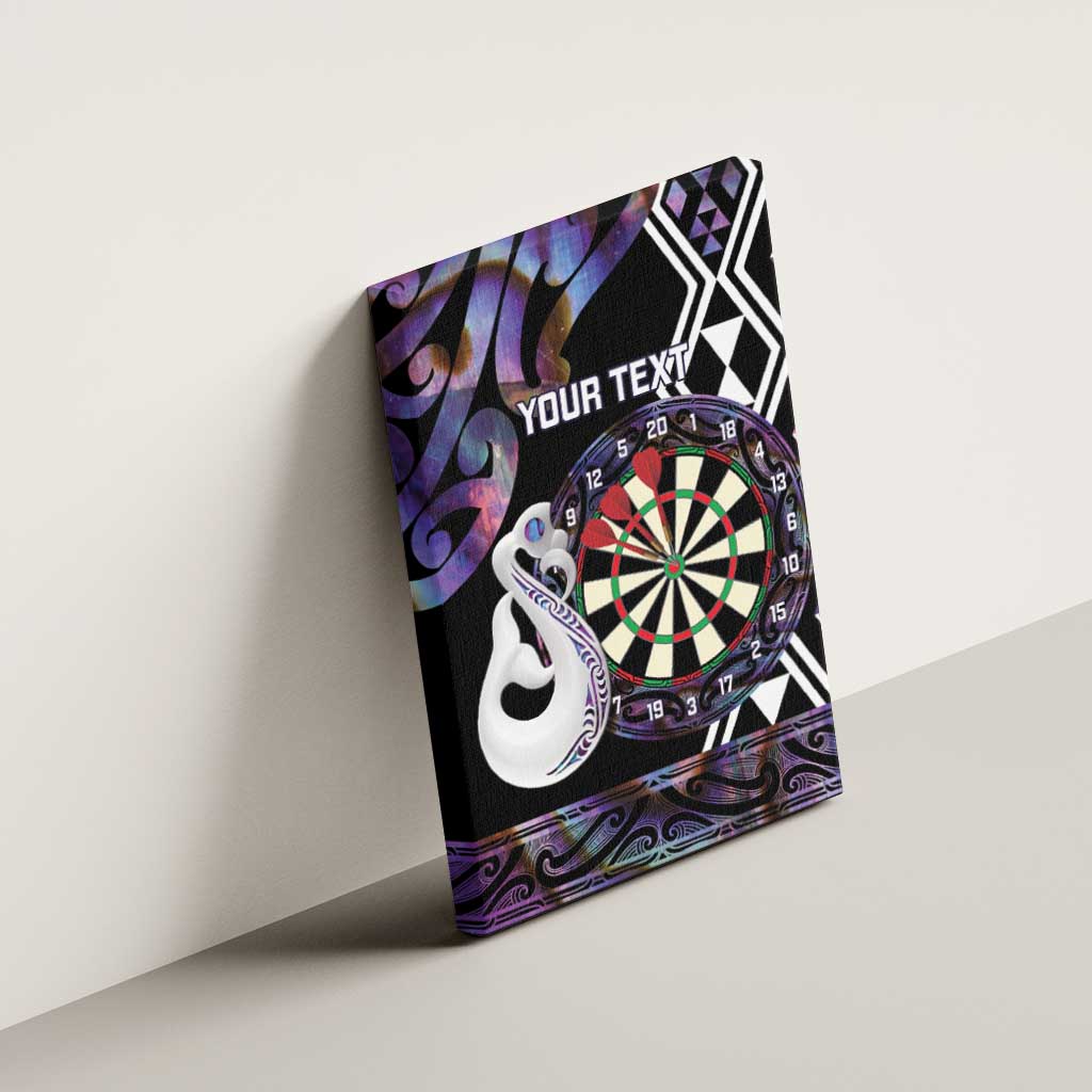 Personalised New Zealand Darts Canvas Wall Art Ngutukaka Manaia Taniko Luxury Purple - Aussie Hoodie