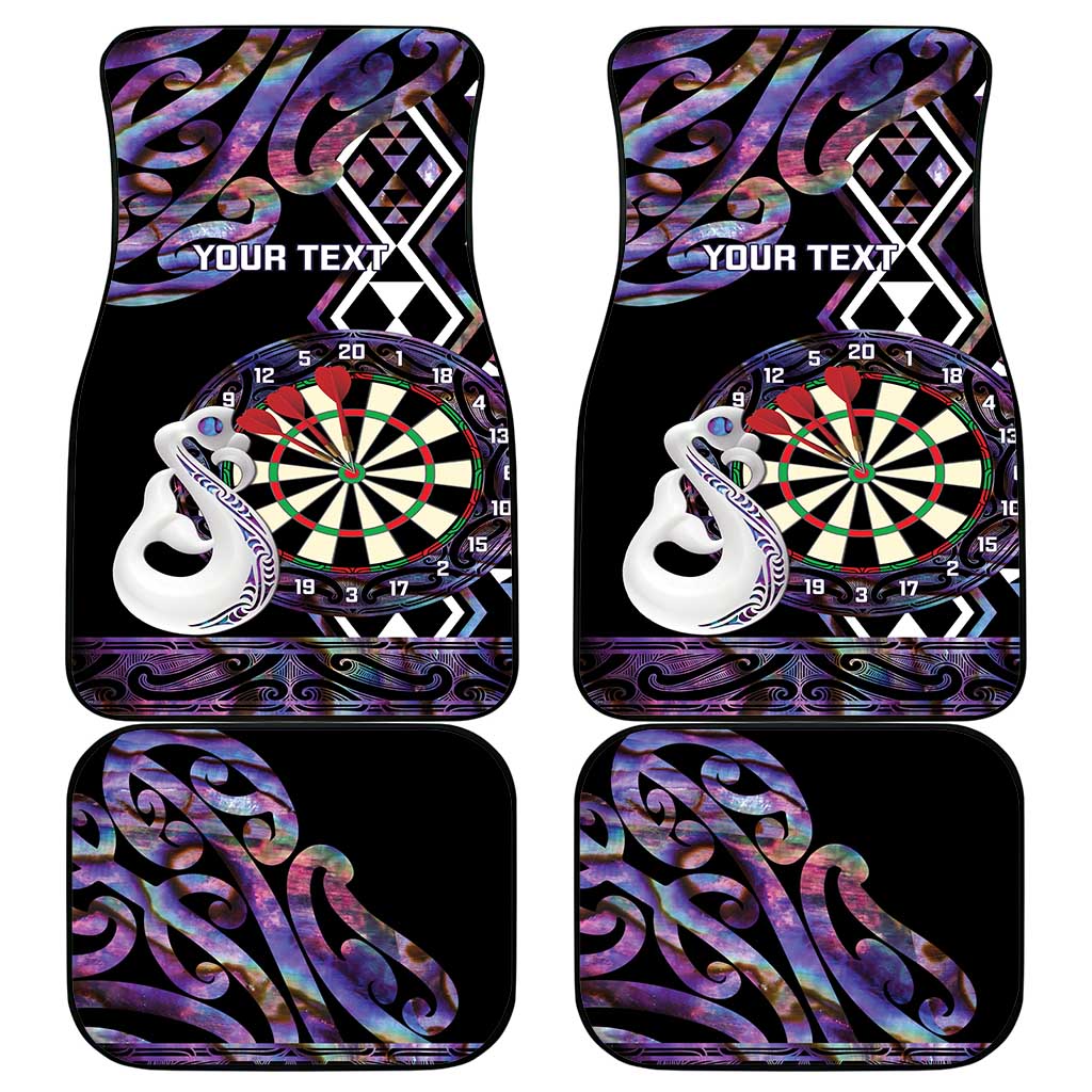 Personalised New Zealand Darts Car Mats Ngutukaka Manaia Taniko Luxury Purple - Aussie Hoodie