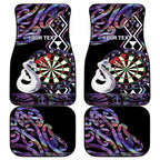 Personalised New Zealand Darts Car Mats Ngutukaka Manaia Taniko Luxury Purple - Aussie Hoodie