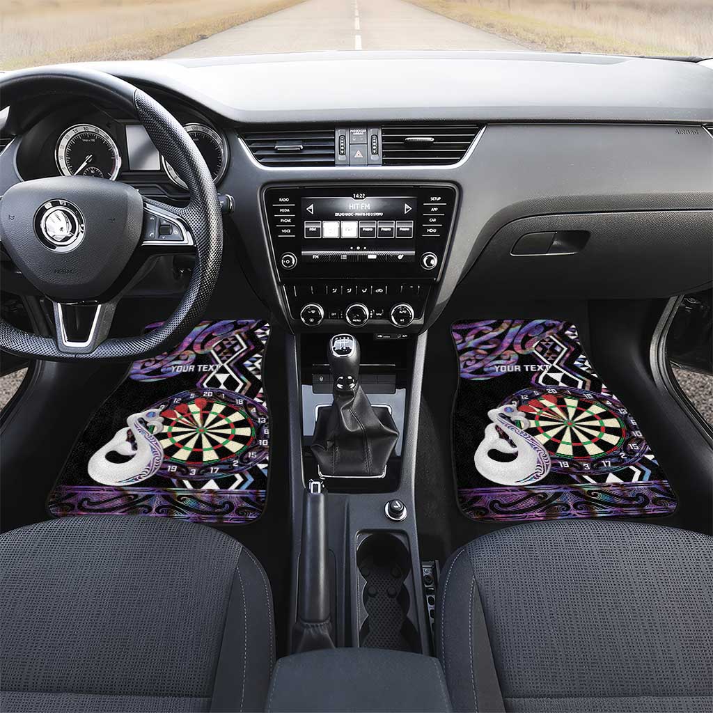 Personalised New Zealand Darts Car Mats Ngutukaka Manaia Taniko Luxury Purple - Aussie Hoodie