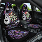 Personalised New Zealand Darts Car Seat Cover Ngutukaka Manaia Taniko Luxury Purple - Aussie Hoodie