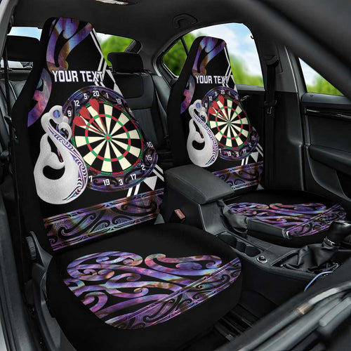 Personalised New Zealand Darts Car Seat Cover Ngutukaka Manaia Taniko Luxury Purple - Aussie Hoodie