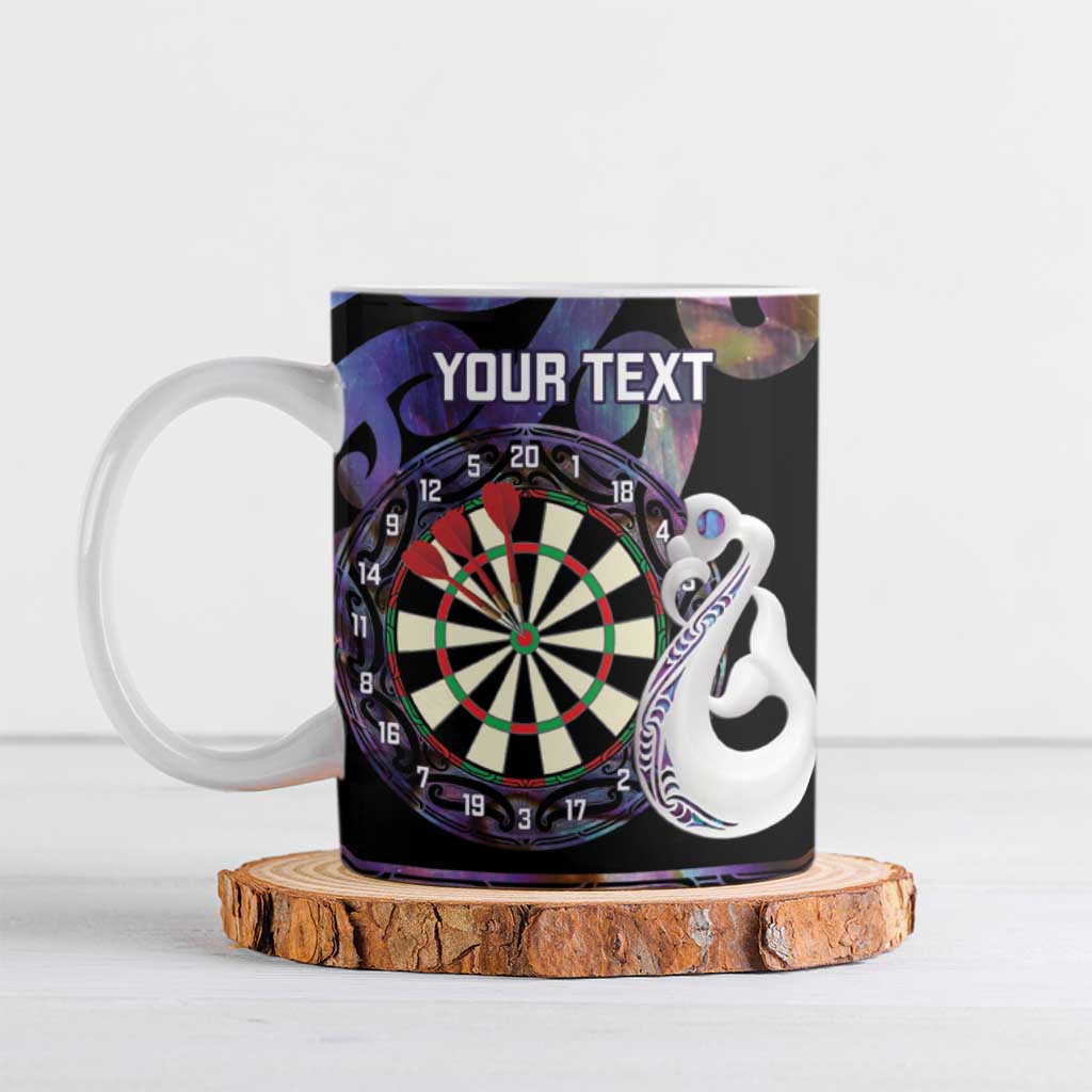Personalised New Zealand Darts Ceramic Mug Ngutukaka Manaia Taniko Luxury Purple - Aussie Hoodie