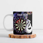 Personalised New Zealand Darts Ceramic Mug Ngutukaka Manaia Taniko Luxury Purple - Aussie Hoodie