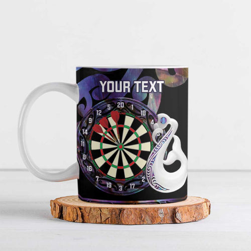 Personalised New Zealand Darts Ceramic Mug Ngutukaka Manaia Taniko Luxury Purple - Aussie Hoodie