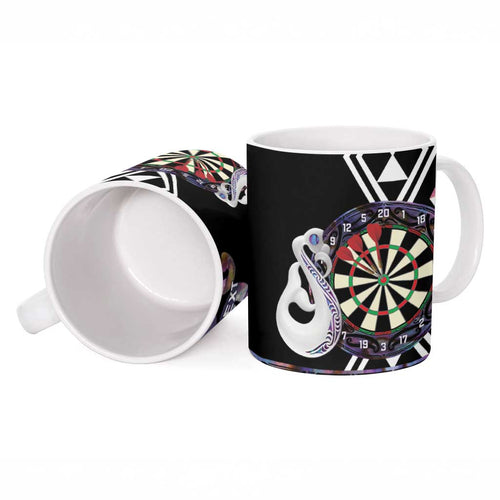 Personalised New Zealand Darts Ceramic Mug Ngutukaka Manaia Taniko Luxury Purple - Aussie Hoodie