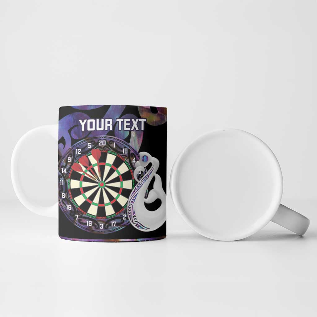 Personalised New Zealand Darts Ceramic Mug Ngutukaka Manaia Taniko Luxury Purple - Aussie Hoodie