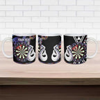 Personalised New Zealand Darts Ceramic Mug Ngutukaka Manaia Taniko Luxury Purple - Aussie Hoodie