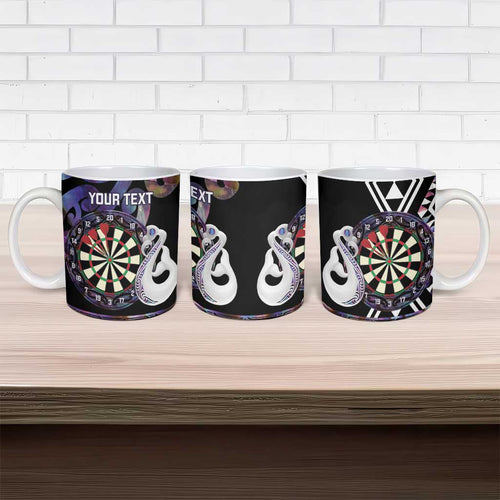 Personalised New Zealand Darts Ceramic Mug Ngutukaka Manaia Taniko Luxury Purple - Aussie Hoodie