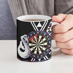 Personalised New Zealand Darts Ceramic Mug Ngutukaka Manaia Taniko Luxury Purple - Aussie Hoodie