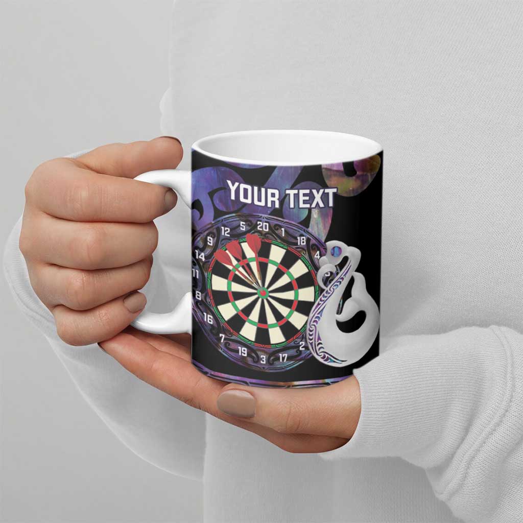 Personalised New Zealand Darts Ceramic Mug Ngutukaka Manaia Taniko Luxury Purple - Aussie Hoodie