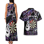 Personalised New Zealand Darts Couples Matching Tank Maxi Dress and Hawaiian Shirt Ngutukaka Manaia Taniko Luxury Purple - Aussie Hoodie