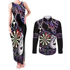 Personalised New Zealand Darts Couples Matching Tank Maxi Dress and Long Sleeve Button Shirt Ngutukaka Manaia Taniko Luxury Purple - Aussie Hoodie